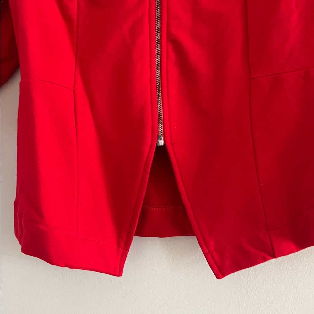 JohnPaulRichard Chic Tangerine Zip Up Jacket Ruched Sleeves Size S - Picture 3 of 10